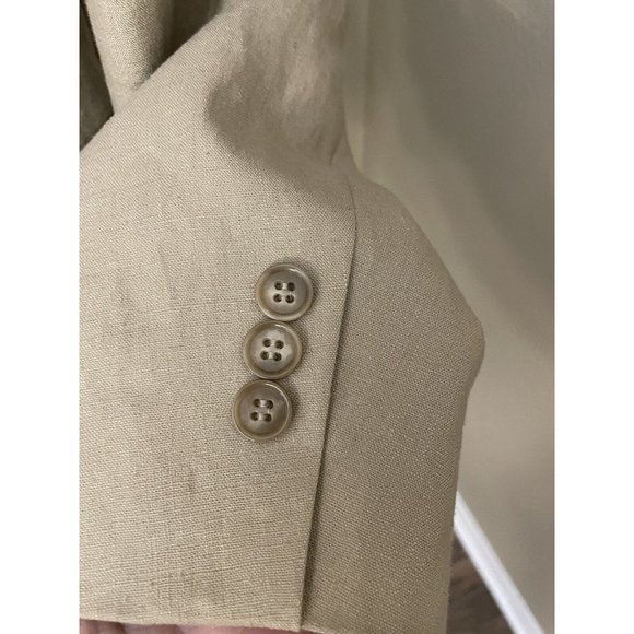 Oak Creek Dillards 3 Button Beige Linen Blend Jacket Blazer‎ Sport Coat  Sz 44L - Picture 5 of 12